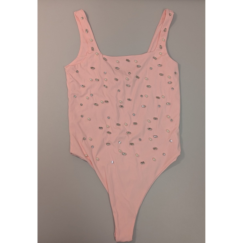Lizette Collection synthetic blend‎ bodysuit rhinestone-embellished one-piece